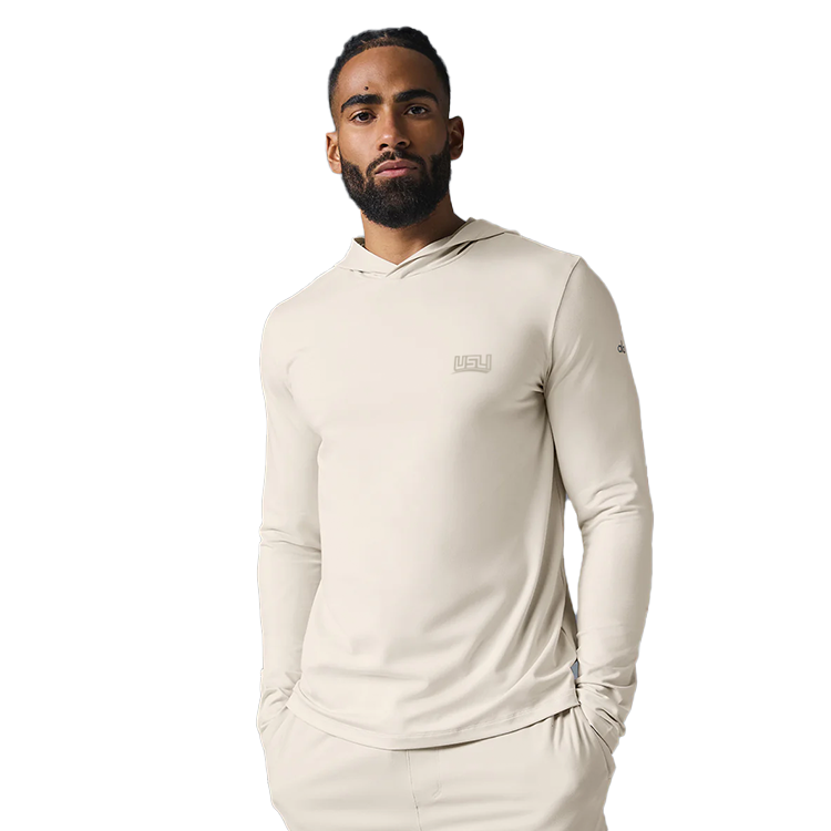 Alo - Men's Conquer Reform Lightweight Hoodie - Bone