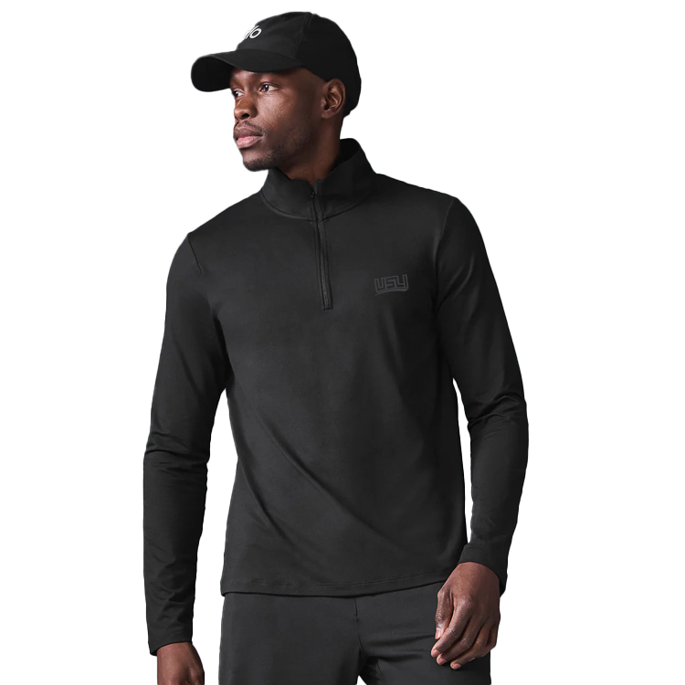 Alo - Men's Conquer 1/4 Zip Reform Long Sleeve - Black