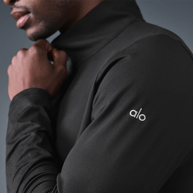 Alo - Men's Conquer 1/4 Zip Reform Long Sleeve - Black
