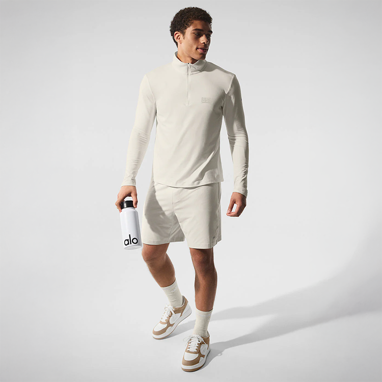 Alo - Men's Conquer 1/4 Zip Reform Long Sleeve - Bone
