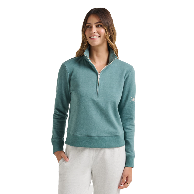Travis Matthew Women's Cloud Fleece Half Zip - Teal