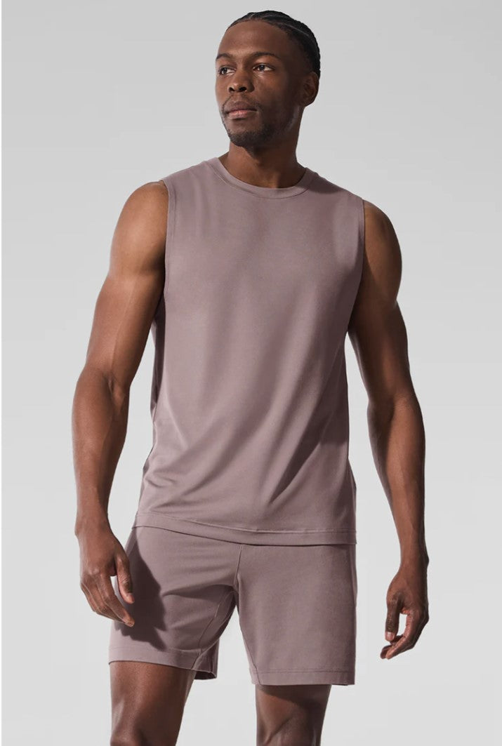 Alo - Men's Conquer Muscle Tank- Mushroom