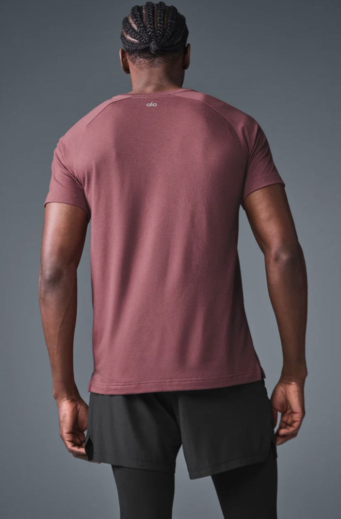 Alo - Men's Triumph Raglan Tee- Burgundy Truffle