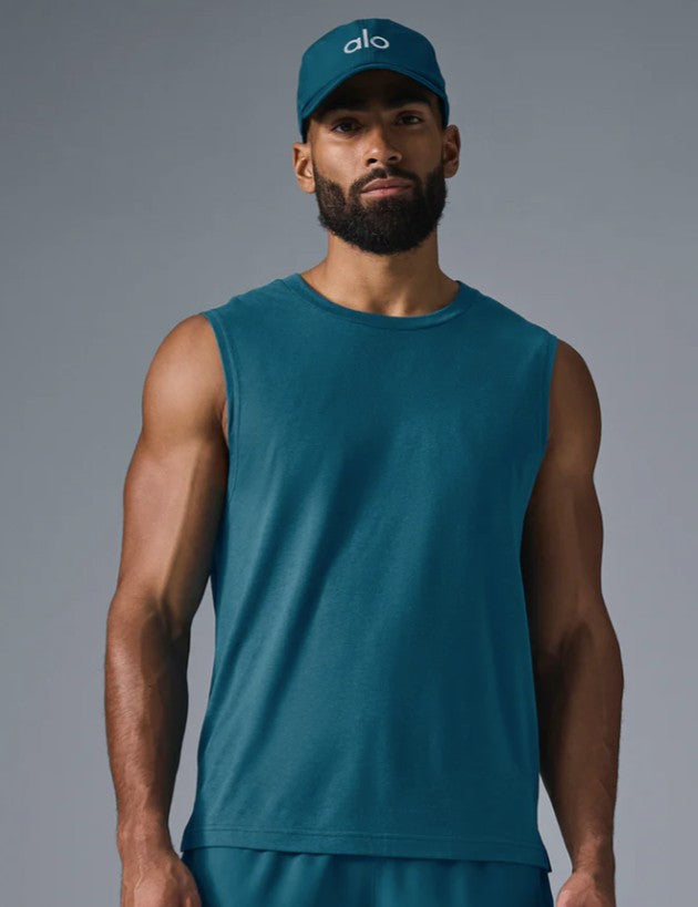 Alo - Men's Conquer Muscle Tank- Oceanic Teal