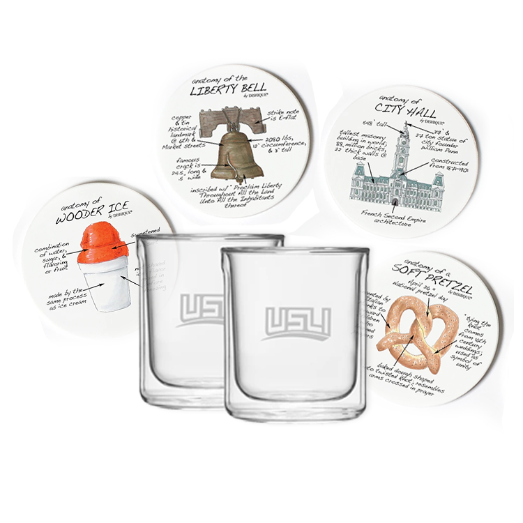 Philly Glassware + Coaster - Gift Set