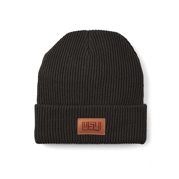 Leeman Trellis Ribbed Cuffed Beanie - Black