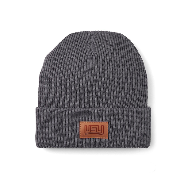 Leeman Trellis Ribbed Cuffed Beanie - Grey