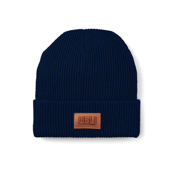 Leeman Trellis Ribbed Cuffed Beanie - Navy