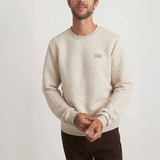 Marine Layer Men's Corbet Quilted Crewneck Pullover - Dark Oat Heather