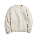 Marine Layer Men's Corbet Quilted Crewneck Pullover - Dark Oat Heather