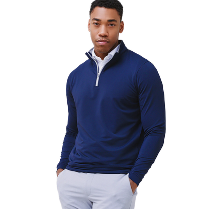 Peter Millar Men's Perth Stretch Loop Terry Quarter-Zip - Navy