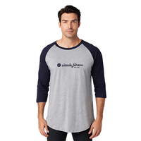 Raglan Baseball 3/4 Sleeve Tee - Navy/Gray