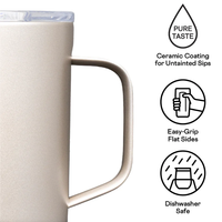 Corkcicle Pure Taste Ceramic Coffee Mug - 16 oz - Oat Milk