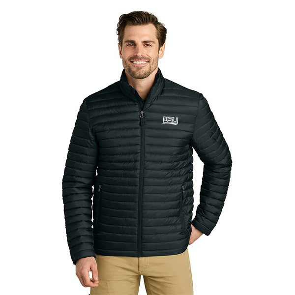 Eddie Bauer Men's Black Packable Quilted Full-Zip