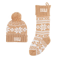 Holiday Stocking + Beanie Gift Set - Tan