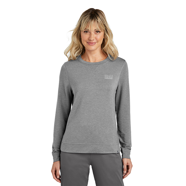 TravisMathew Women's Light Grey Heather Long Weekend Crew