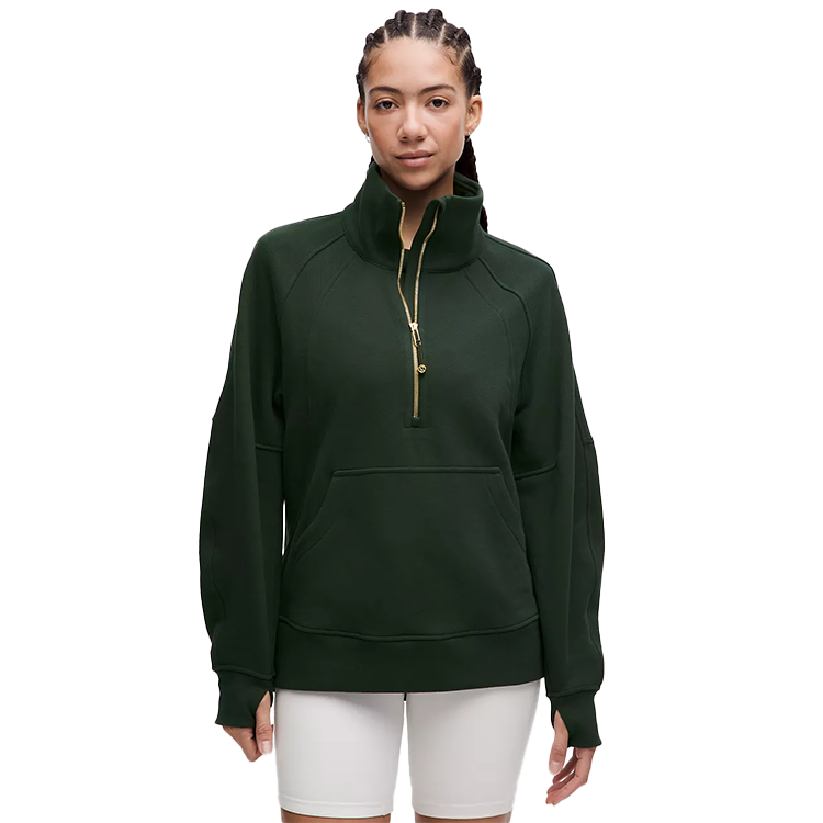 lululemon - Women's Scuba Oversized Funnel-Neck Half Zip - Long - Rainforest Green