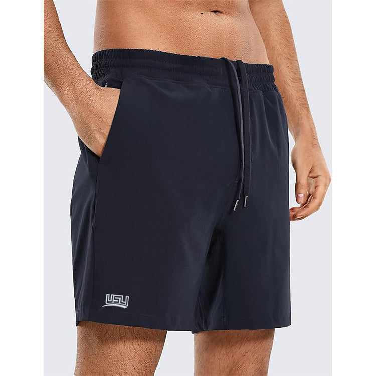 CRZ YOGA Mens 2 in 1 Running Shorts - True Navy