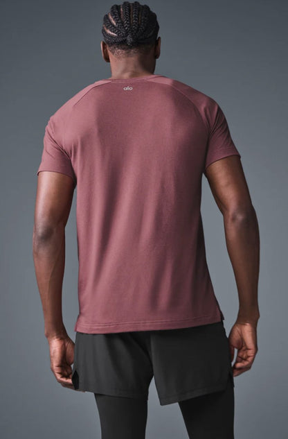 Alo - Men's Triumph Raglan Tee- Burgundy Truffle