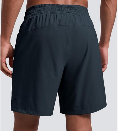CRZ YOGA Mens 2 in 1 Running Shorts - True Navy