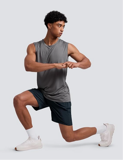 CRZ YOGA Mens 2 in 1 Running Shorts - True Navy