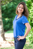 Women's Heather Blue Golf Polo