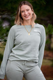 Women's California Wave Wash Crewneck Sweatshirt- Sage